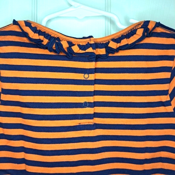 NEW Cadet Rousselle Orange Fall Striped Dress Squirrel Ruffle Size 5 - Picture 6 of 6